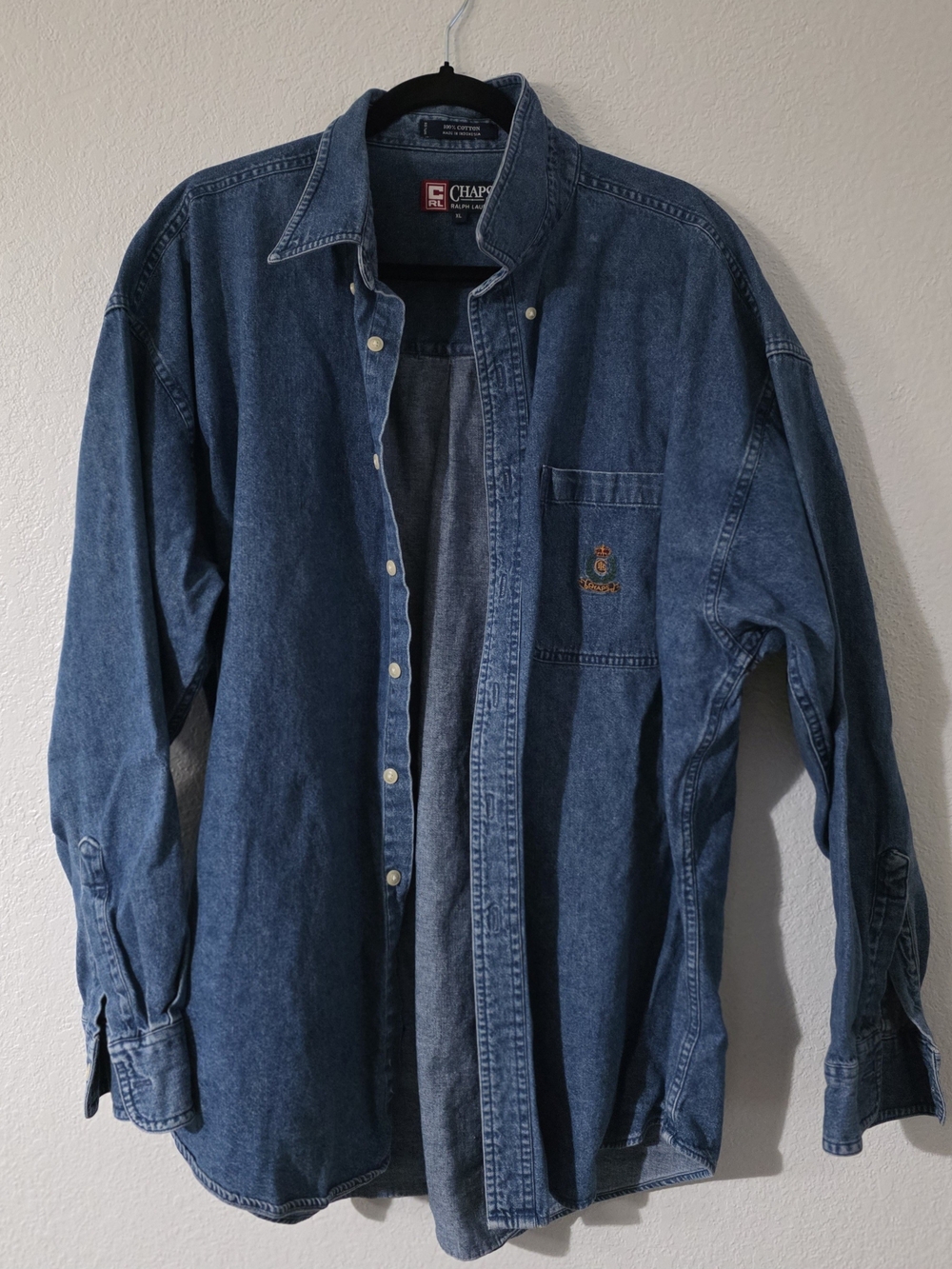 Chaps Men's Denim Button-Down Shirt in Blue